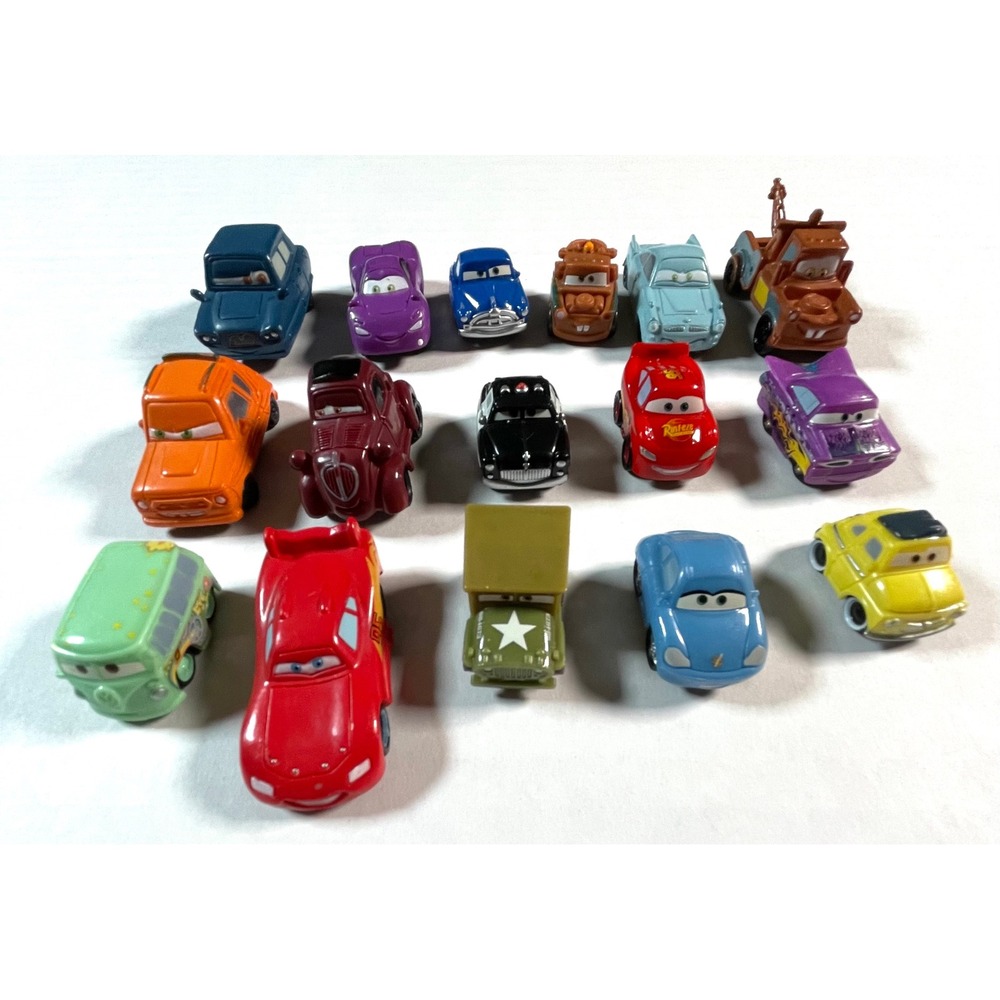 Disney Pixar Cars Mini Racers Kids Multicolor Toy Vehicle Lot 16pc Mattel